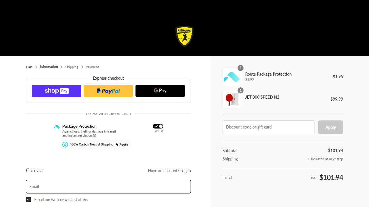 How to apply Killerspin coupon code
